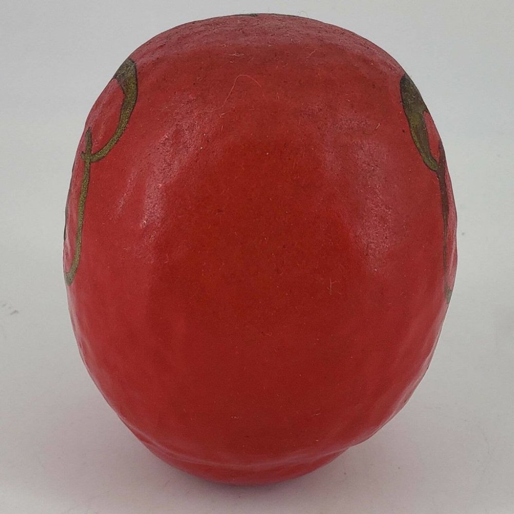 Japanese Daruma Doll Red Wishing Doll Paper Mache 4" - Picture 3 of 4